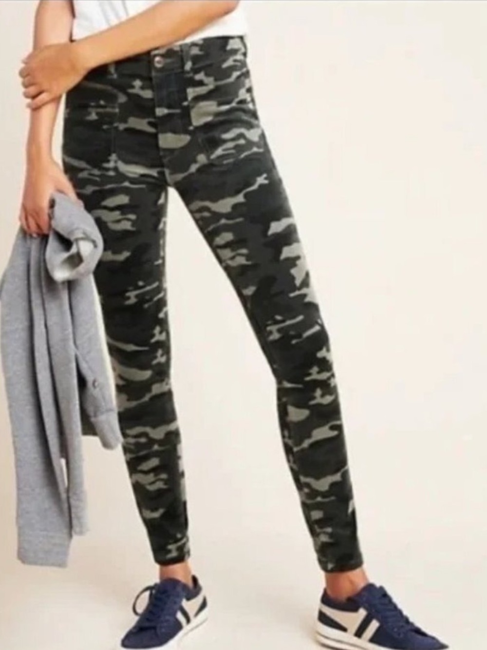 Anthropologie Pilcro and the Letterpress High Rise Skinny Camo Corduroy Pants